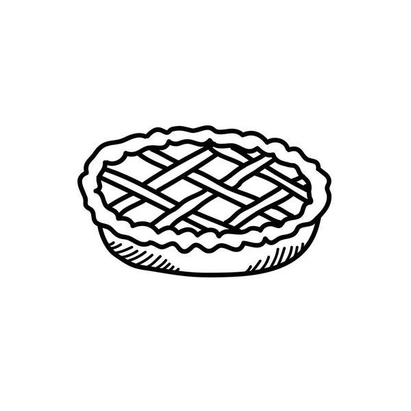 Icône de doodle tarte, illustration vectorielle — Image vectorielle