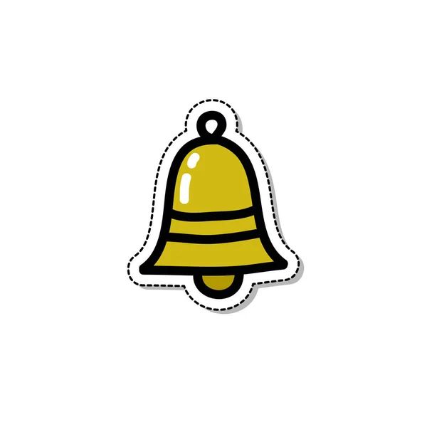 Bell Doodle Icon Vector Color Illustration — 스톡 벡터
