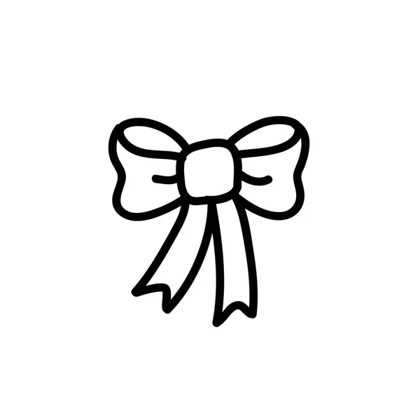 Bow Doodle Icon Illustrazione Colori Vettoriale — Vettoriale Stock