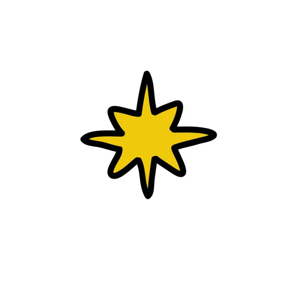 Estrella Doodle Icono Vector Ilustración Color — Vector de stock
