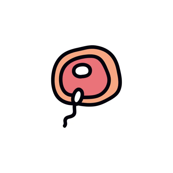 Icône de doodle de fécondation d'ovule, illustration vectorielle — Image vectorielle