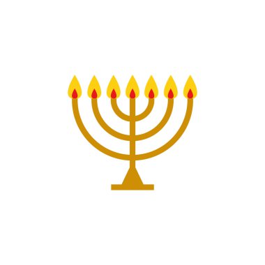 menorah düz simgesi, vektör illüstrasyonu