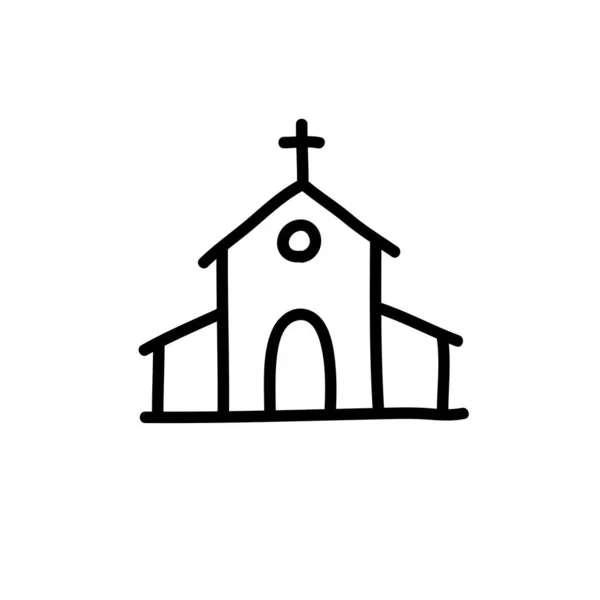 教会のドアのアイコンベクトルイラスト — ストックベクタ