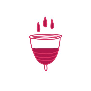 Adet kupası karalama simgesi, vektör illüstrasyonu