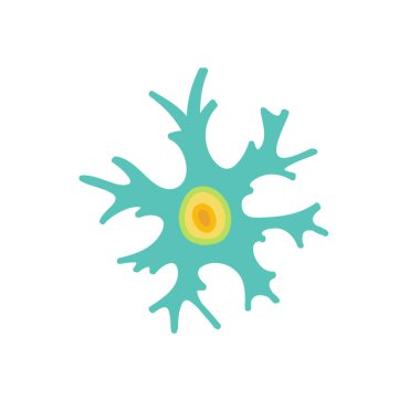 Nöron karalama simgesi, vektör illüstrasyonu