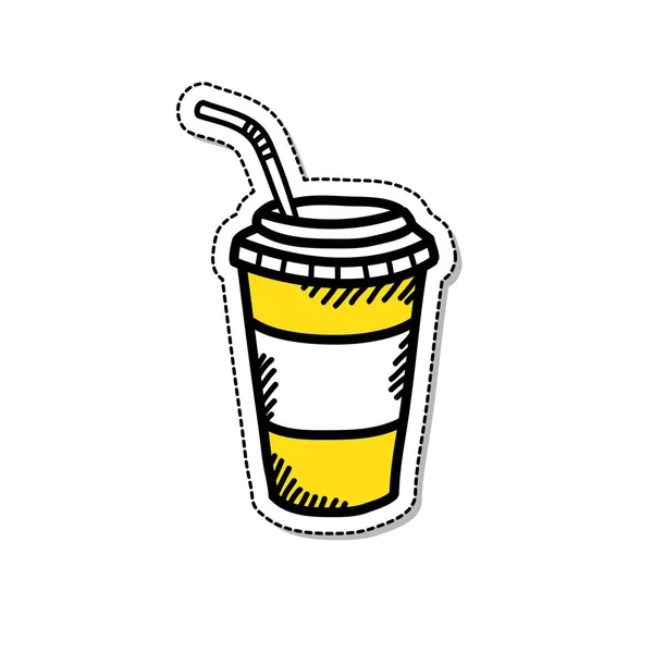 Soda quitar taza garabato icono, vector de ilustración — Vector de stock