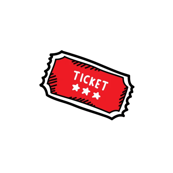 Ticket doodle icon, ilustração vetorial — Vetor de Stock