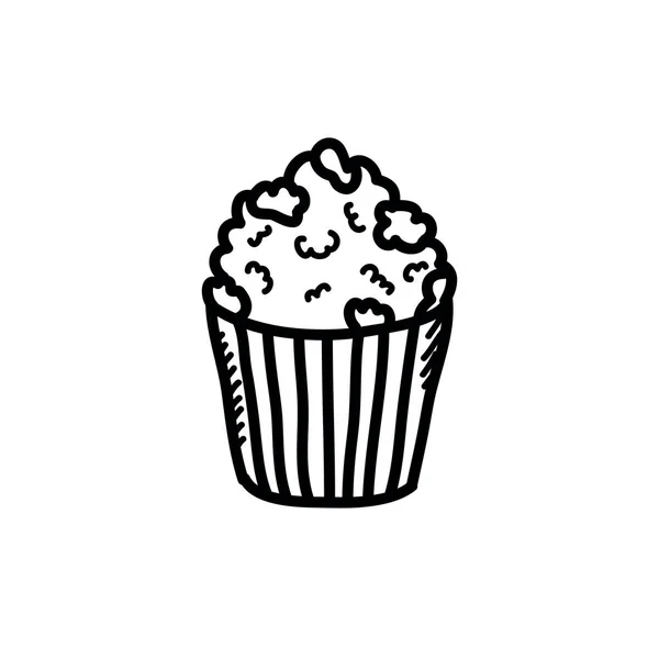 Popcorn doodle icon, vector illustration — Stockvector