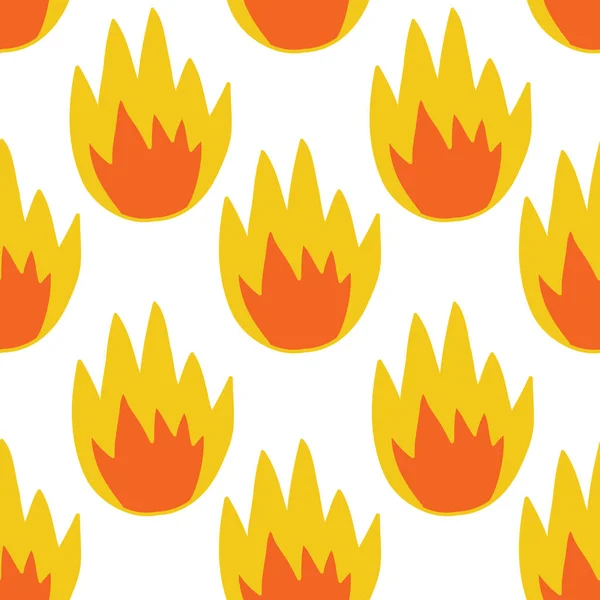 Вогонь безшовний каракулі візерунок, Векторні ілюстрації — стоковий вектор