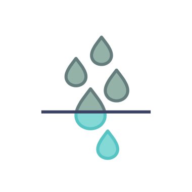 Su filtreleme düz simgesi, vektör illüstrasyonu