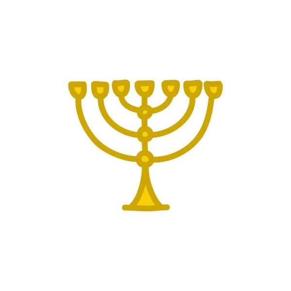Icono garabato menorah, ilustración vectorial — Vector de stock