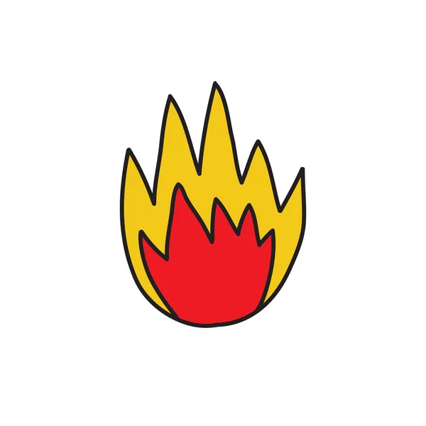 Icona doodle fuoco, illustrazione vettoriale — Vettoriale Stock