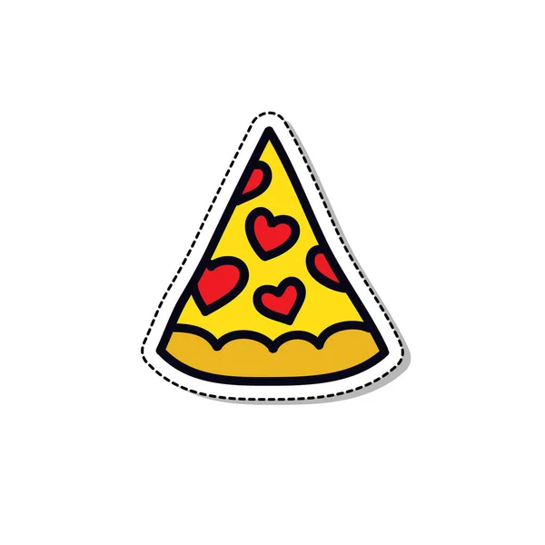 Pizza garabato icono, vector de ilustración — Vector de stock