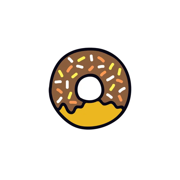 Donut-Doodle-Symbol, Vektorillustration — Stockvektor