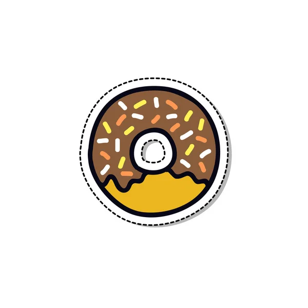 Donut doodle simgesi, vektör illüstrasyonu — Stok Vektör