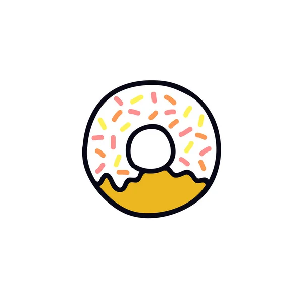 Donut doodle图标，矢量插图 — 图库矢量图片