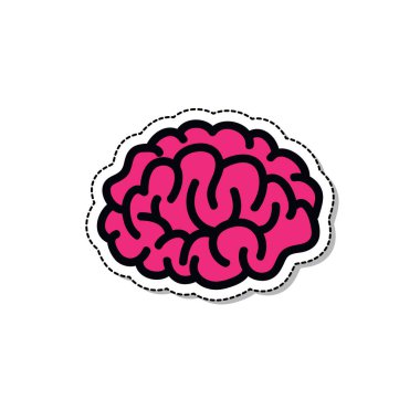 beyin doodle simgesi, vektör illüstrasyon
