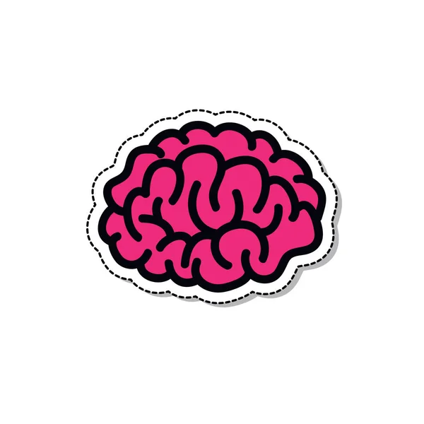 Beyin doodle simgesi, vektör illüstrasyon — Stok Vektör