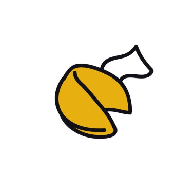 Çin fal kurabiyesi karalama ikonu, vektör illüstrasyonu