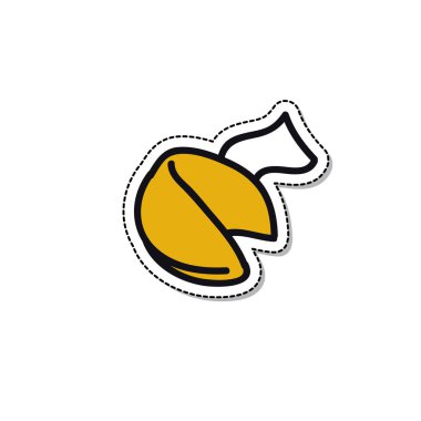 Çin fal kurabiyesi karalama ikonu, vektör illüstrasyonu