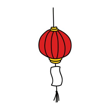 Çin feneri karalama ikonu, vektör illüstrasyonu