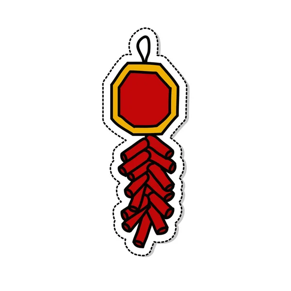 Chinese crackers doodle icon, vector illustration — ストックベクタ