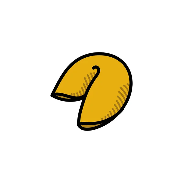 Chino fortuna galleta garabato icono, vector de ilustración — Vector de stock