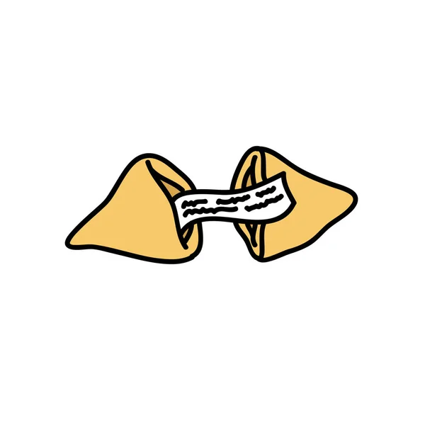 Chino fortuna galleta garabato icono, vector de ilustración — Vector de stock