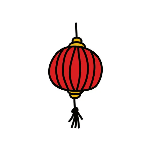 Linterna china garabato icono, vector de ilustración — Archivo Imágenes Vectoriales