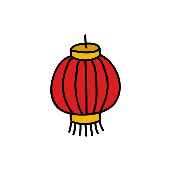 Chinese lantern doodle 아이콘 , vector illustration — 스톡 벡터