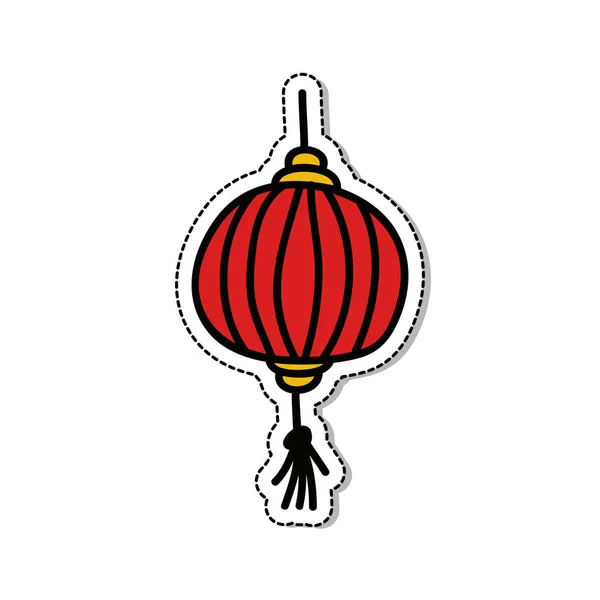 Kinesisk lykta klotter ikon, vektor illustration — Stock vektor