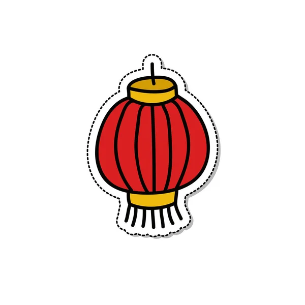 Chinese lantern doodle 아이콘 , vector illustration — 스톡 벡터