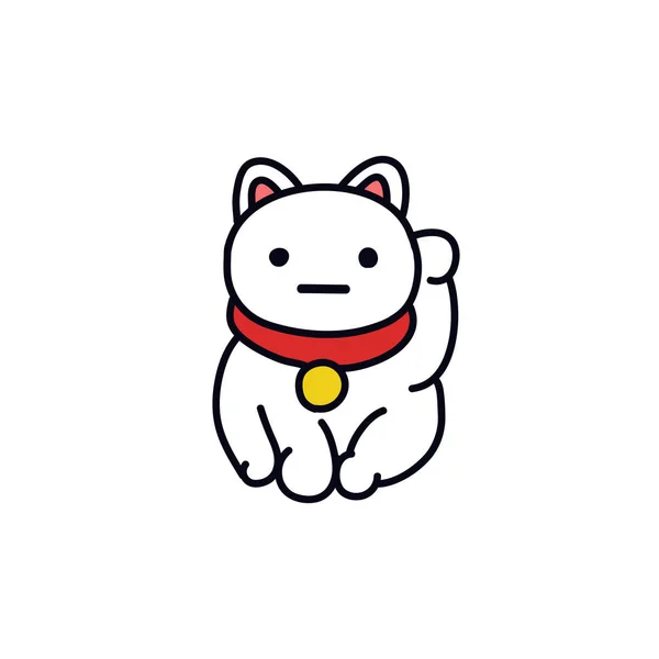 Maneki neko doodle ikon, vektor illustration — Stock vektor