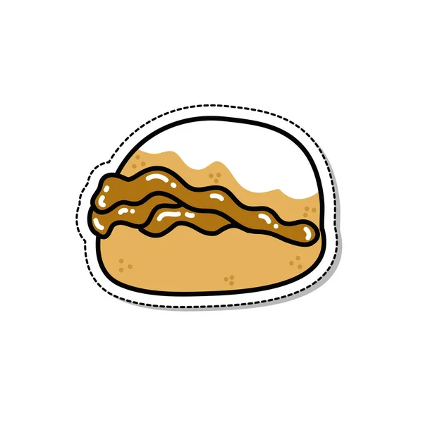 Icono de la vela de postre chilena berlin, ilustración vectorial. — Vector de stock