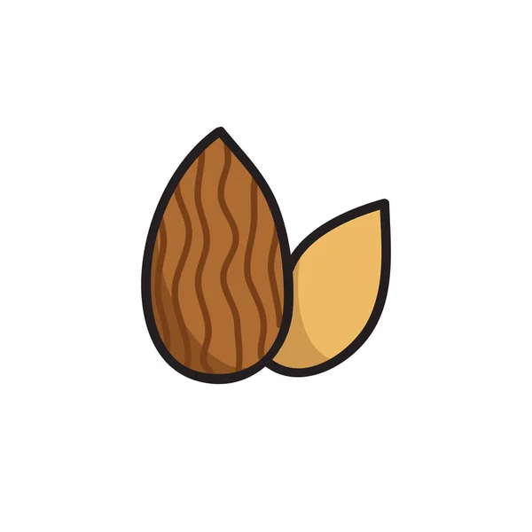 Almond doodle icon, vector illustration — 스톡 벡터