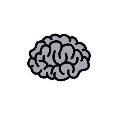 beyin doodle simgesi, vektör illüstrasyon