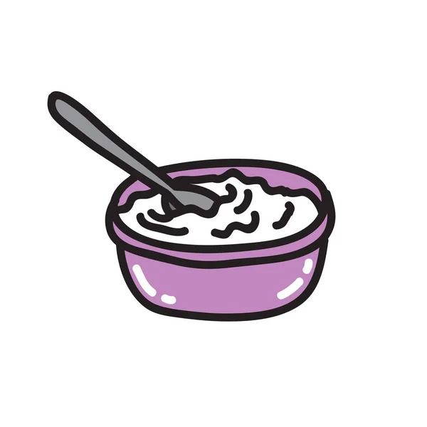 Εικονίδιο doodle γιαουρτιού, διανυσματική απεικόνιση — Διανυσματικό Αρχείο