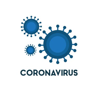 Coronavirus yassı simgesi, vektör illüstrasyonu