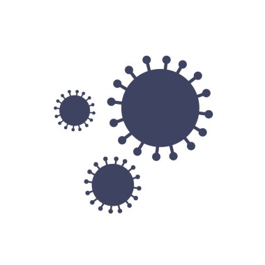 Coronavirus yassı simgesi, vektör illüstrasyonu