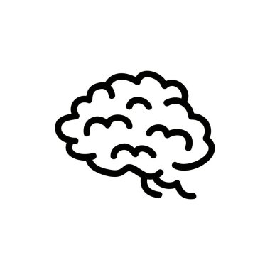 beyin doodle simgesi, vektör illüstrasyon