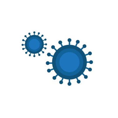 Coronavirus yassı simgesi, vektör illüstrasyonu