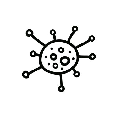 Coronavirus doodle simgesi, vektör illüstrasyonu