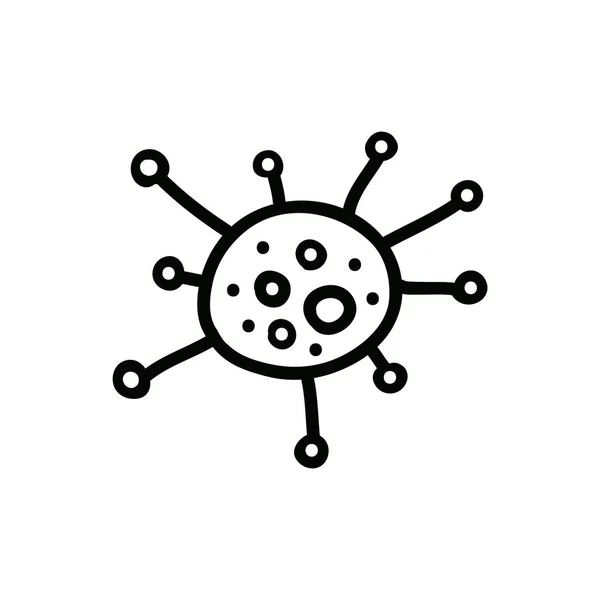 Ikon coronavirus doodle, ilustrasi vektor - Stok Vektor