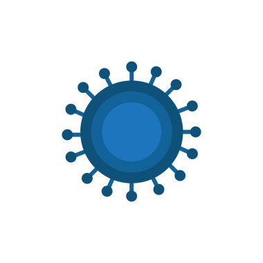 Coronavirus yassı simgesi, vektör illüstrasyonu