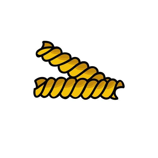 Fusilli pasta doodle icono, vector de ilustración — Vector de stock