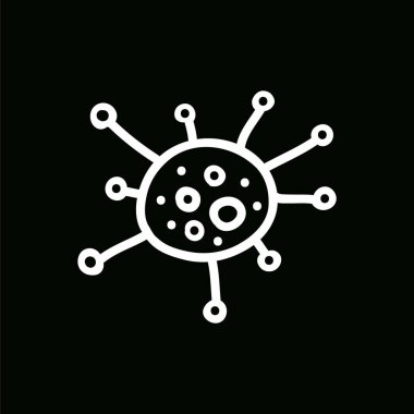 Coronavirus doodle simgesi, vektör illüstrasyonu