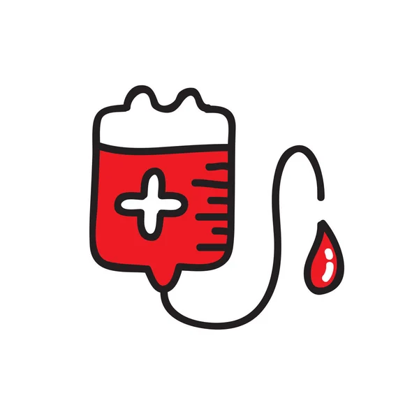 Doação de sangue doodle ícone, ilustração vetorial —  Vetores de Stock