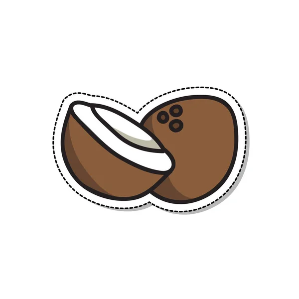 Icône doodle noix de coco, illustration vectorielle — Image vectorielle