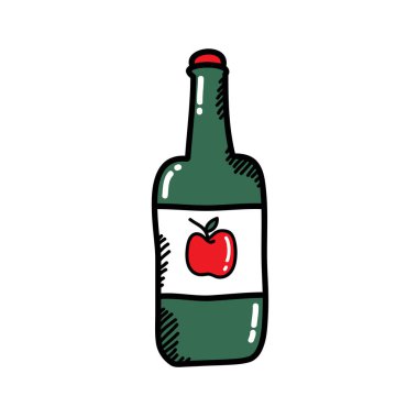 elma şırası karalama simgesi, vektör illüstrasyonu