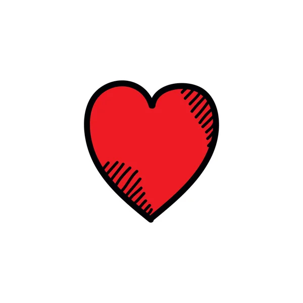 Ikona doodle serca, ilustracja wektor — Wektor stockowy